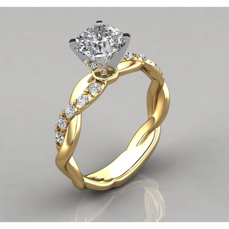 New hot selling niche minimalist high-end square diamond for women's fashion, light luxury, and versatile ring