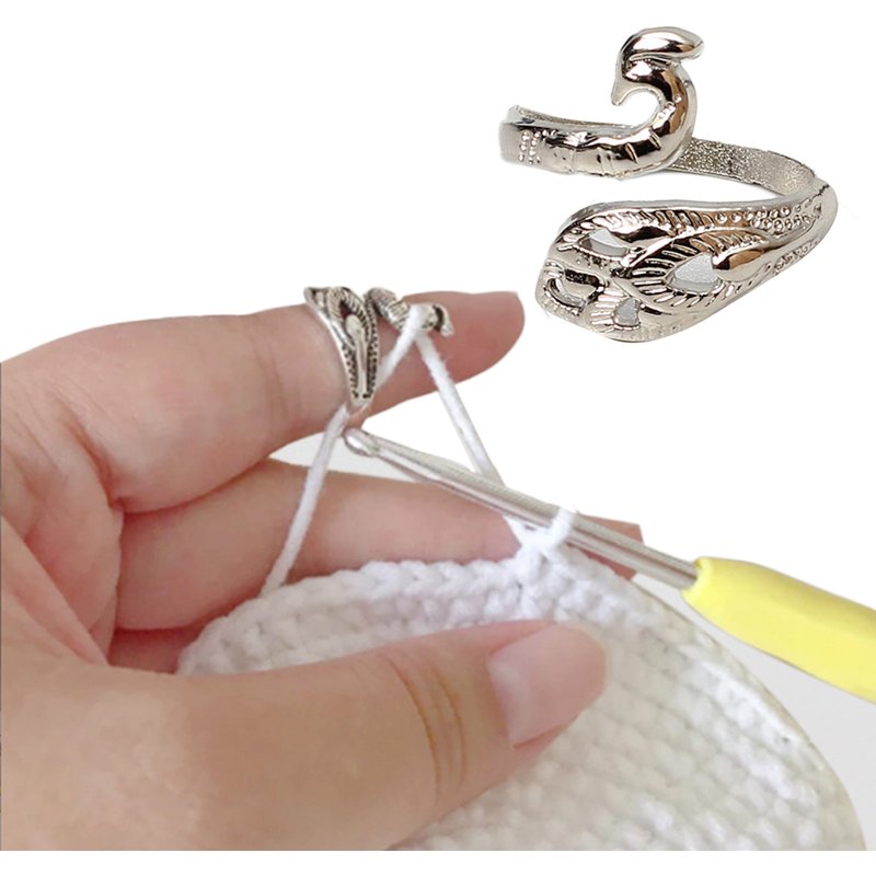 DIY Handmade Knitting Ring Loop Crochet Finger Thimble Yarn Guides Adjustable Open Fingering Tools With Thread Wool Artifact