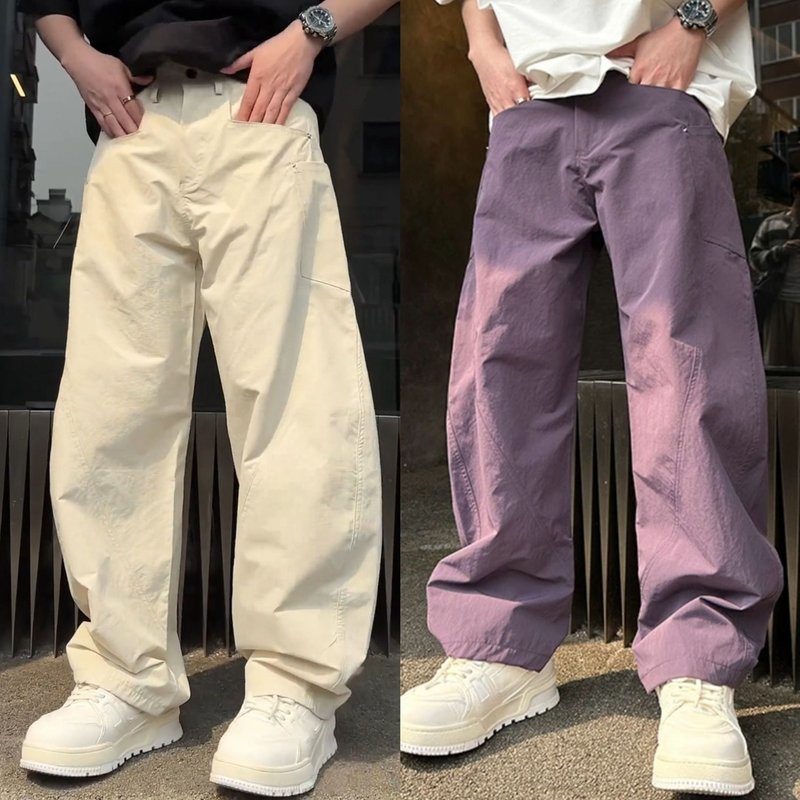 Men's clothing Summer thin quick-drying Velcro workwear casual pants men's simple solid color versatile loose sports harem pants