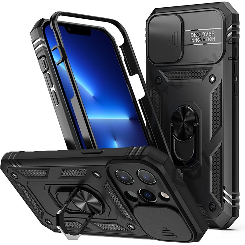 Case For iPhone 14 13 12 11 Pro Max X Max 8 Plus Case Heavy Duty with Camera 360 Degree Rotate Kickstand Sturdy Shockpro