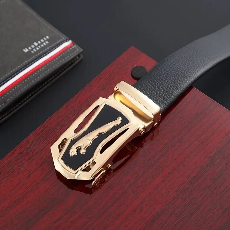 2023 New Golden Leopard Sports Car Button Head Fashion Automatic Buckle Business Leisure Versatile Men's Belt