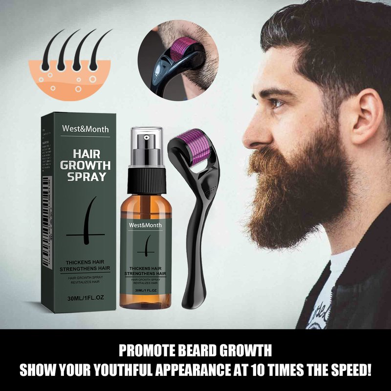 West&Month set moisturizing spray beard care promoting thick liquid