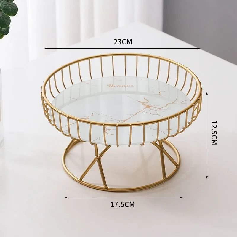 European Style Light Luxury Plate Creative Living Room Household Fruit Basket Afternoon Tea Candy Dessert Rack Snack Rack