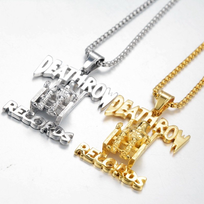 Men‘s Jewelry Creative Nightclub Hip Hop Fashion Personality DEA THROW Titanium Steel Pendant Necklace