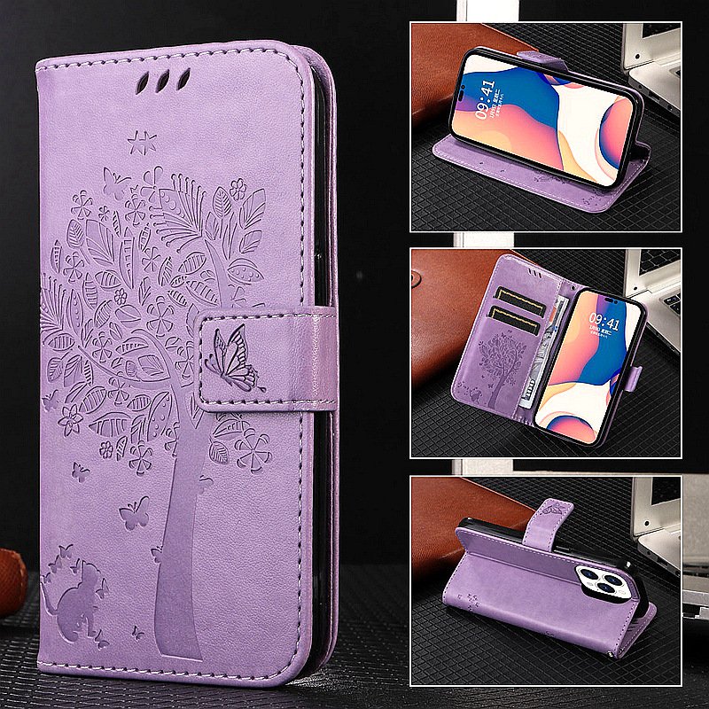 Embossed Cat Wallet Case for Realme C31 C35 C11 C15 C17 C20 C21 C21Y GT neo 3T PU Leather Flip Cover For Realme 9i 9 Pro
