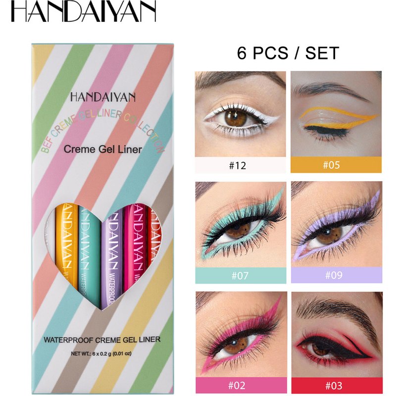 Eyeliner pencil set Han Daiyan Colorful eyeliner Gel Waterproof and Non dizzy Fine Rotating eye shadow Pen Makeup