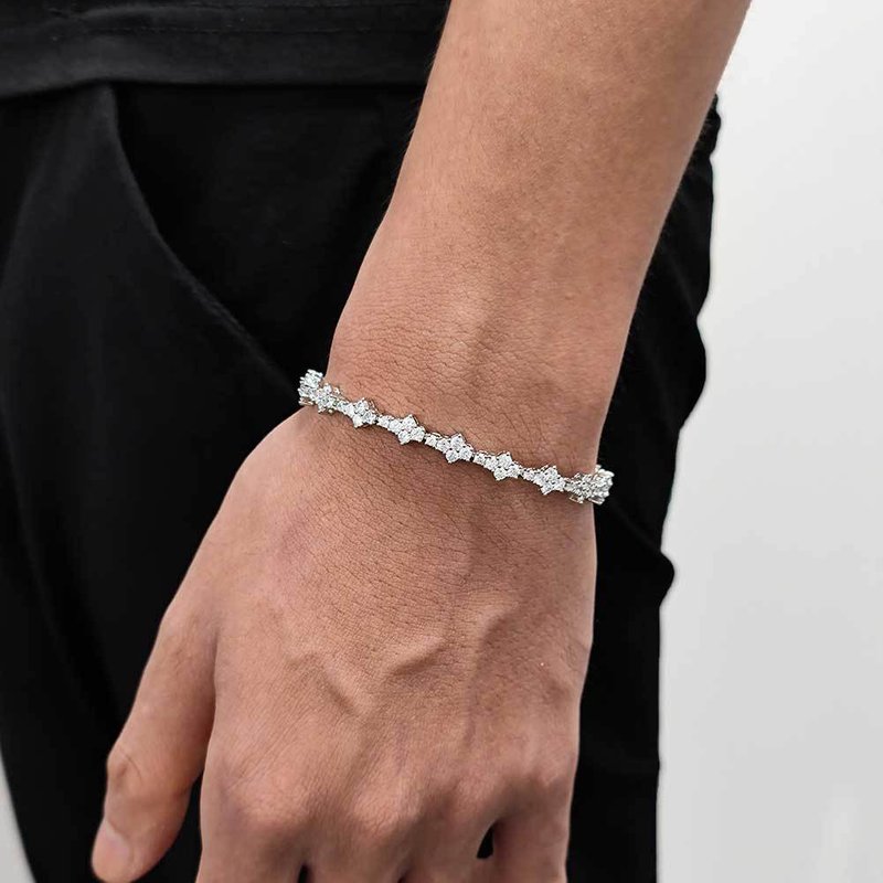 Men's Jewelry Hip Hop 6.5mm Spring Buckle Zircon Tennis Bracelet Cross Border Jewelry Men And Women Personality Couple Bracelet Accessories