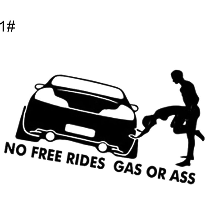 Yuanmheng Funny No Free Rides Gas or Ass Car Vehicle Reflective Decals Sticker Decoration