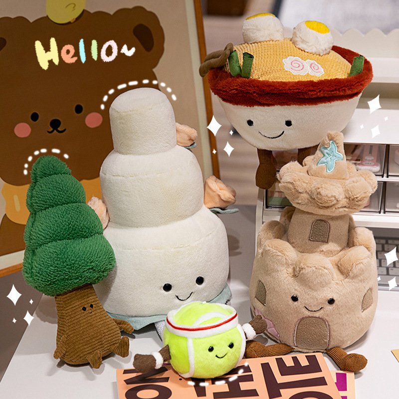 Stuffed Plush Animals Doll Gift Series Cake Diamond Ring Doll Tennis Doll Plush Toy Cute Holiday Gifts
