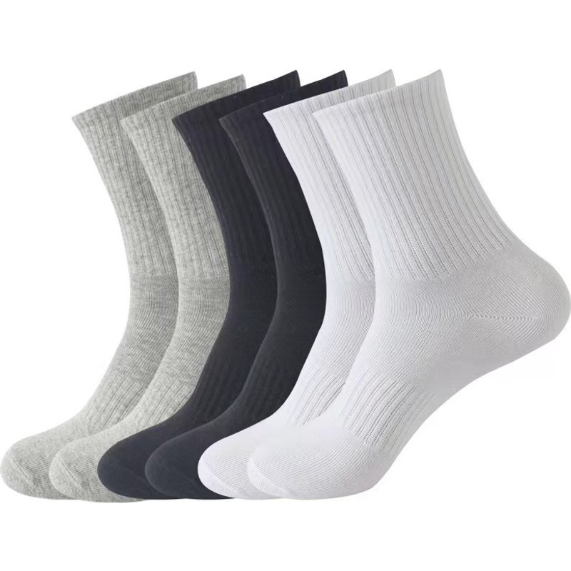 Plus Size (size 47) Men's White Long Socks With Elastic Band, Suitable For Basketball And Sports, Perfect For Spring And Autumn.