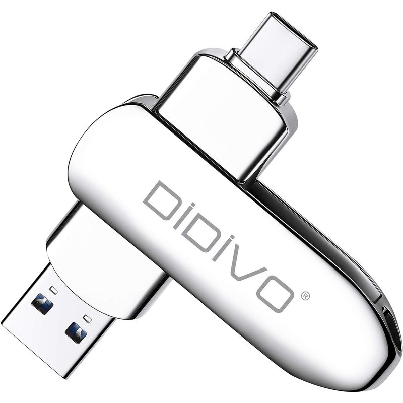 DIDIVO USB C Flash Drive 512GB/256GB/128GB/64GB 2-in-1 OTG USB 3.0 Thumb Drive Dual USB C Memory Stick High Speed Jump Drive Photo Stick