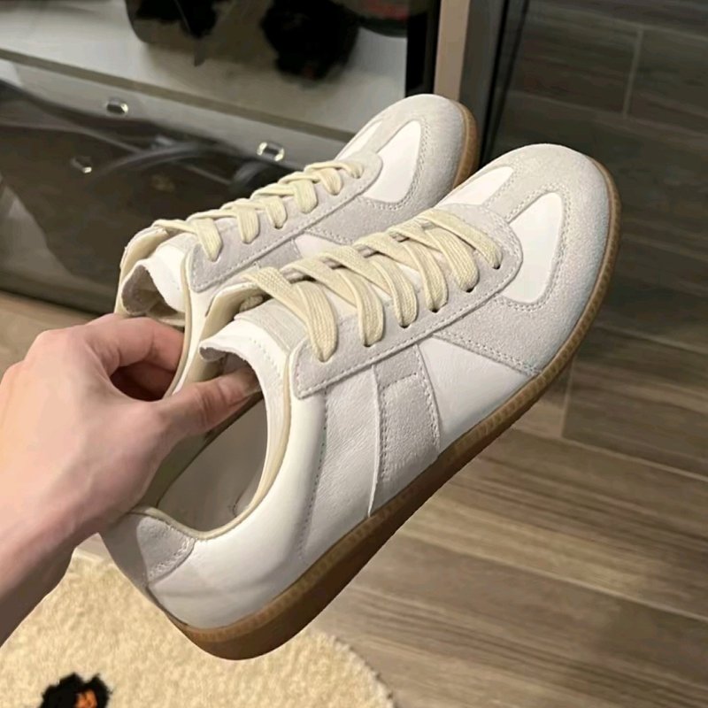 Sheepskin High Version German Training Versatile Lace Up Men's And Women's Casual Comfortable Flat Bottom White Forrest