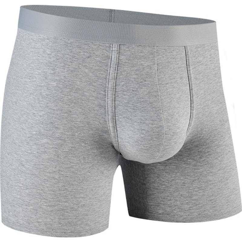 cross border men's sports underwear pure cotton large size plus length anti wear leg side opening comfortable breathable boxer pants