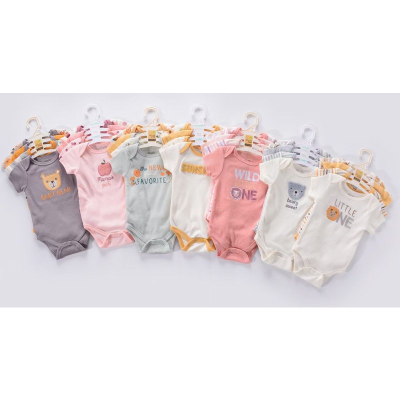 Foreign Newborn Summer Baby Romper Crawling Suit 4-Piece Set With Mesh Bag Gift 0-9 Months