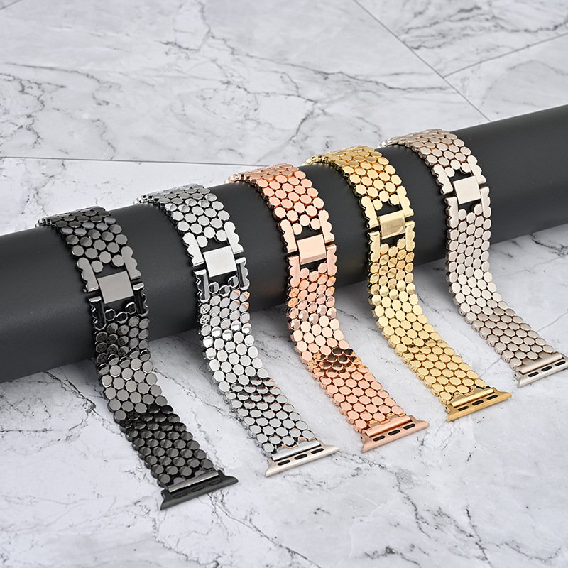 Suitable for Watch strap Applewatch/7/8 metal fish ling Bracelet Men's Watch strap