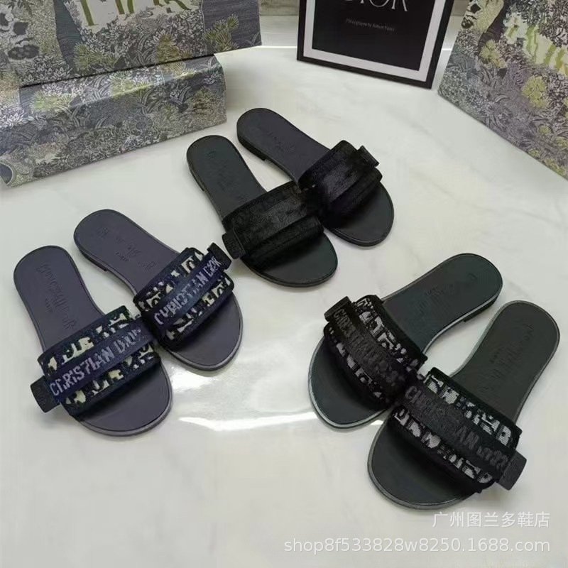 Whaleup Foreign Trade D-brand Women's Classic Slip-on Sandals With Velcro And Embroidery For Summer Beach Wear, Fast Shipping