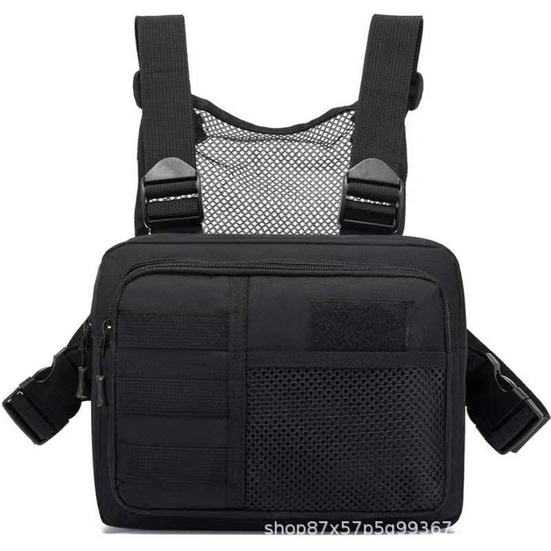 Tactical chest bag, sports running vest bag, camouflage functional backpack, trendy casual vest, chest hanging camouflage bag