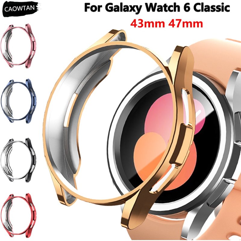 TPU Case for Samsung Classic 43mm 47mm Plated Screen Protector All-around Bump Shell Galaxy Watch 6