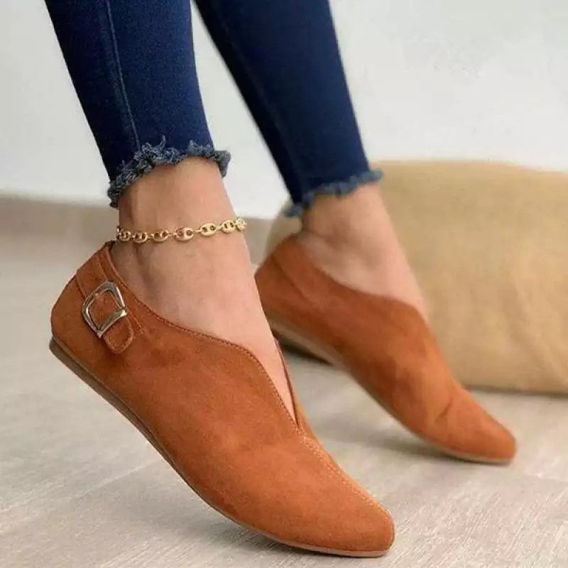 women's Shoes, Foreign Trade Models, Flat-soled Pointed-toe Casual Shoes, Low-top Shoes, Large Size 43
