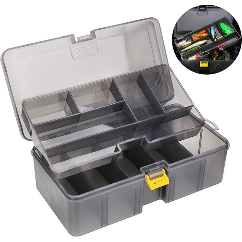 Kaou01 Waterproof Plastic Double Layer Fishing Tackle Lures Hook Bait Box Storage Case