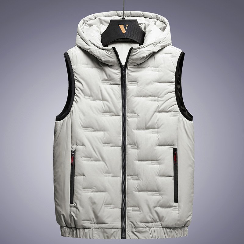 Men's Clothing 2024 NEW Foreign trade yh down cotton vest hooded thickened autumn and winter leisure fashion waistcoat warm cotton jacket