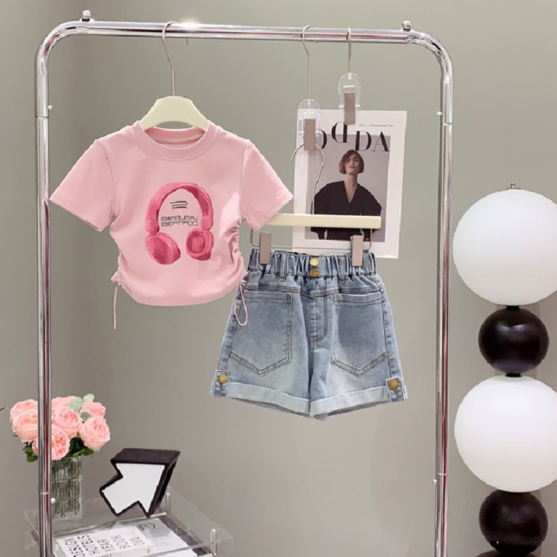 mother & kids Girls summer suits new girls Internet celebrity street summer clothes short-sleeved trendy and cool outfits children's big girl clothes