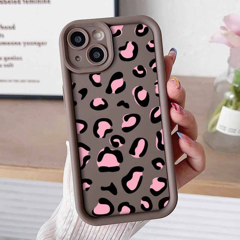 Case For IPhone 16 15 13 12 11 14 Pro Max 12 13 Mini 14 15 Plus XR X XS Max Leopard Print Matte Soft TPU Shockproof Phone Cover