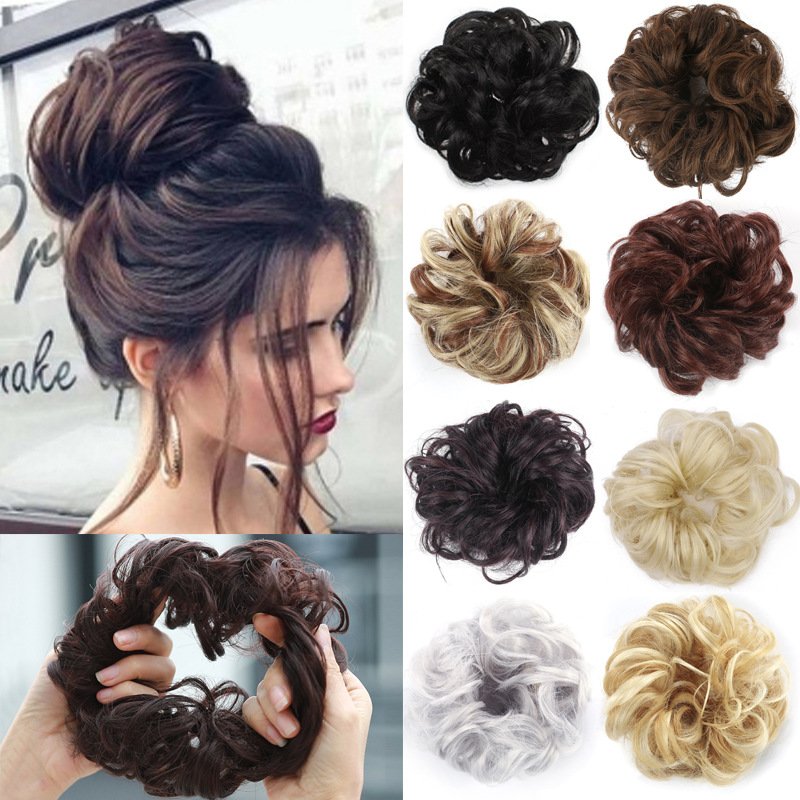 European and American wigs, ball head wigs, elastic hair buns, flower bud hair buns, curly hair buns