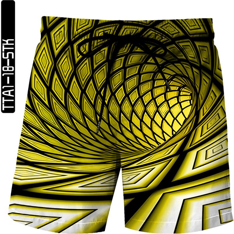 Men's Vortex Pattern 3D Printed Shorts Loose Beach Pants Fashion Casual Shorts