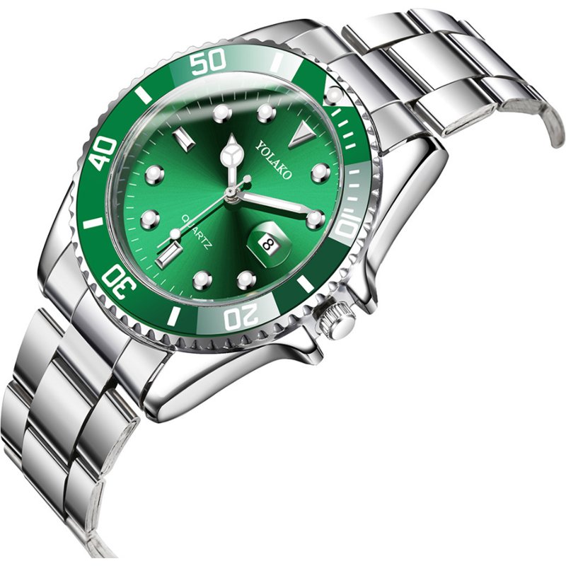 Men's Watch Water Ghost New Luxury Business Watch Men's Waterproof Date Green Dial Watch Fashion Men's Clock Watch