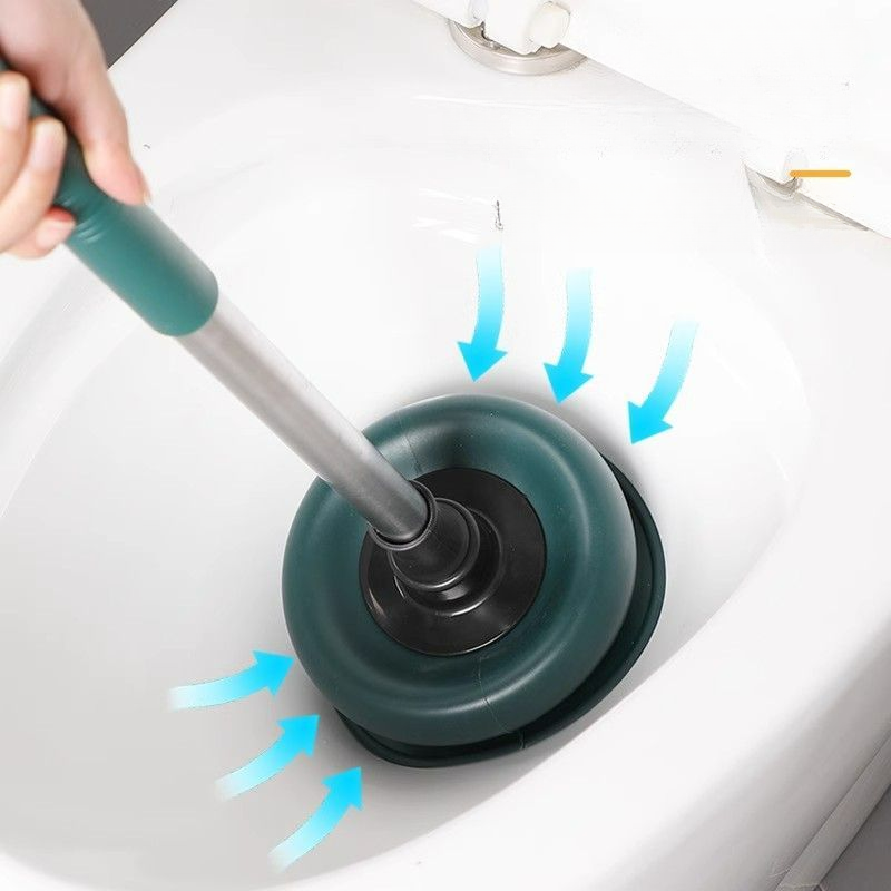 Toilet Bathroom Drain Powerful Unblocker Pipe Cleaning Tool Clogging Solution Leather Plunger