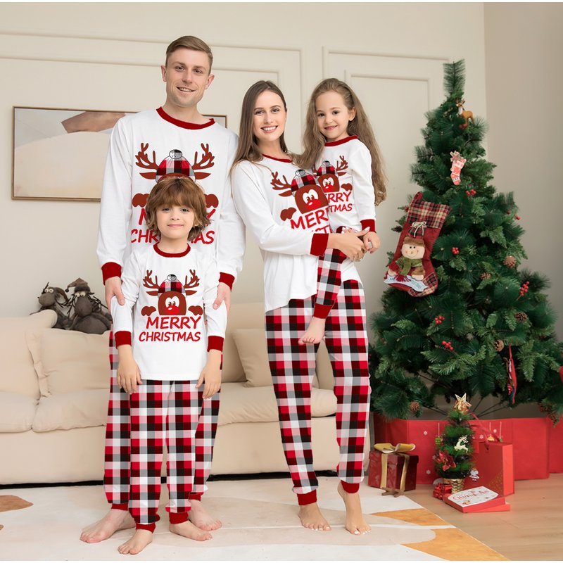 Fawn Christmas Family dress printed homestays pajamas set