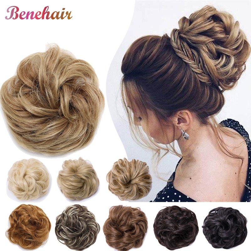 BENEHAIR Synthetic Extensions 40g Messy Scrunchy Bun Donut Chignon Fake Hair Women Hairpieces