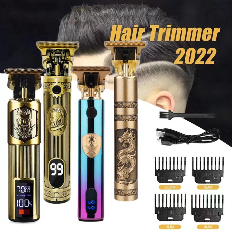 All Metal Vintage T9 Machine Women's Hair Clipper Hairdresser Professional Haircut Machine 0 Mm Nose And Ear Trimmer Finish Man YCDC