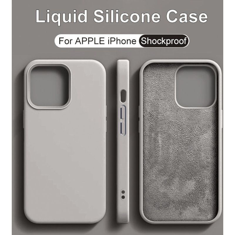 New Liquid Silicone Phone Case For IPhone 13 14 11 12 Pro Max 15 Plus Bumper Cases Shockproof Soft Cover