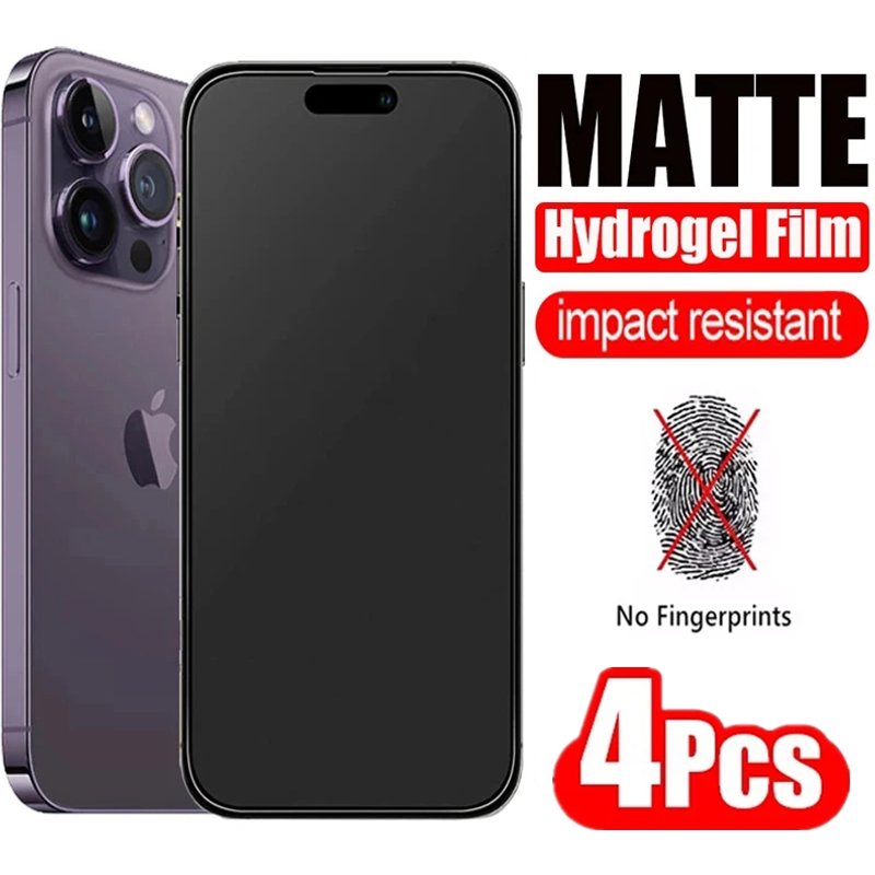 4Pcs Matte Hydrogel Film for iPhone 14 12 13 Pro Max Mini Screen Saver for iPhone 11 Pro XS Max X XR 6 7 8 Plu