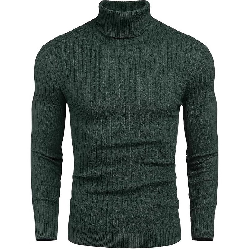 Pull décontracté à col montant et motif torsadé pour homme, nouvelle collection printemps-automne