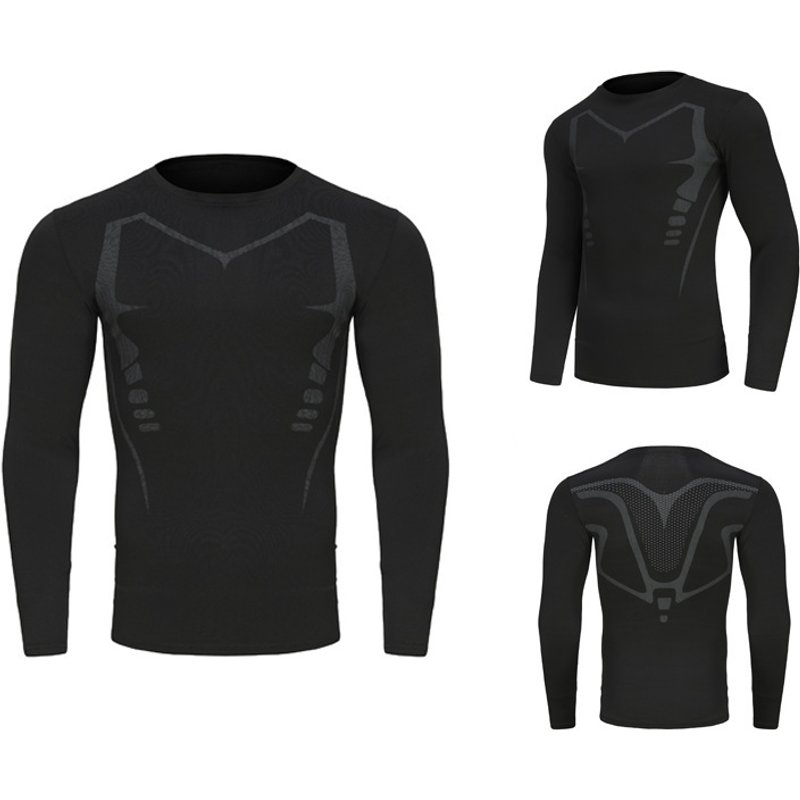 Men's Long Sleeved Sportswear Stretch Basketball Training Running Yoga Fitness Tight Long Sleeved T Shirt