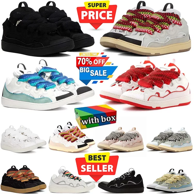 With Box Designer Curb Shoes Sneakers For Men Women Black Mens Womens Trainers Plate-forme Casual Chaussure Platform