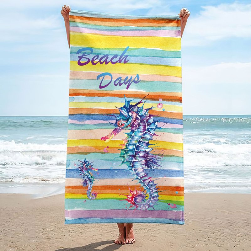 Digital Printed Microfiber Beach Towel - Super Absorbent & Quick Dry For Swimming, Travel & Vacation (Ultra Soft, Lightweight)