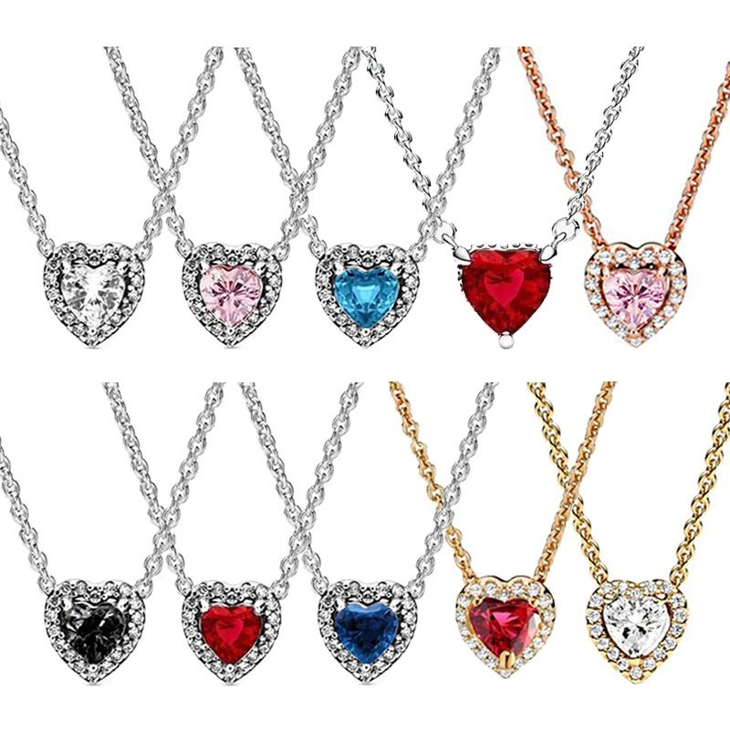 Love Series White Copper Plated S925 Silver Heart Shaped Necklace