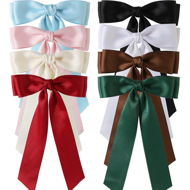 Guanyang cross-border new 4CM polyester-cotton double-layer bow hairpin hairpin women's hair bun duckbill hairpin hair accessories