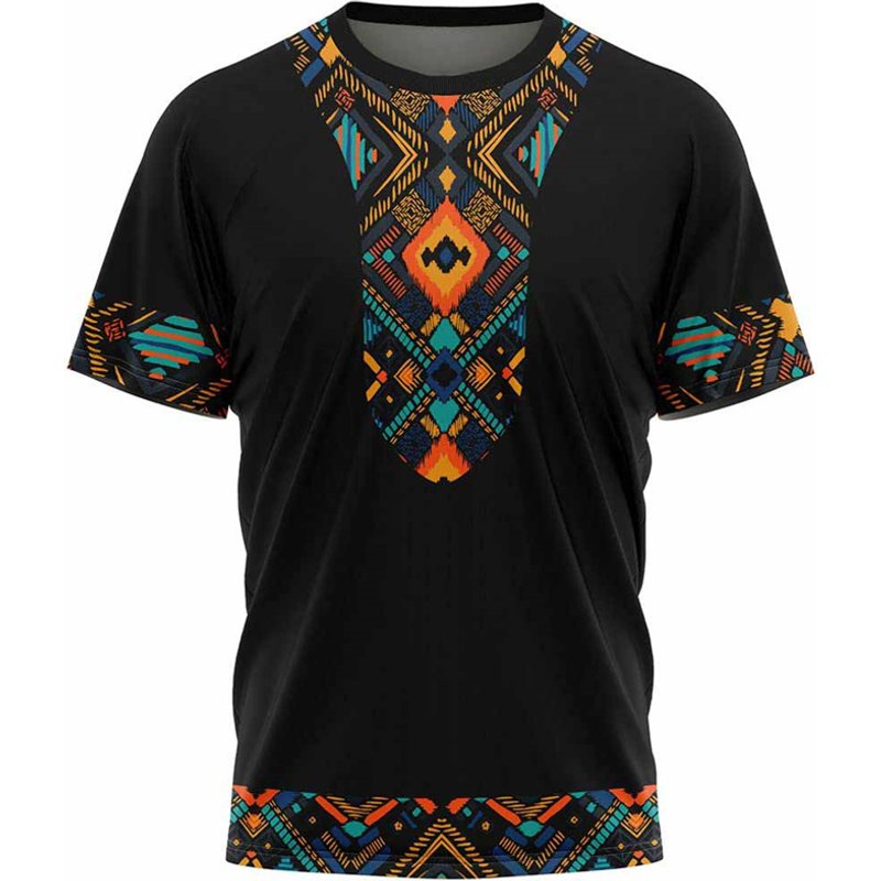 Ethnic Tribal Dashiki Pattern T-Shirt For Men African 3D Print Tee Summer Casual Harajuku Short Sleeve Loose T Shirts O-Neck Top