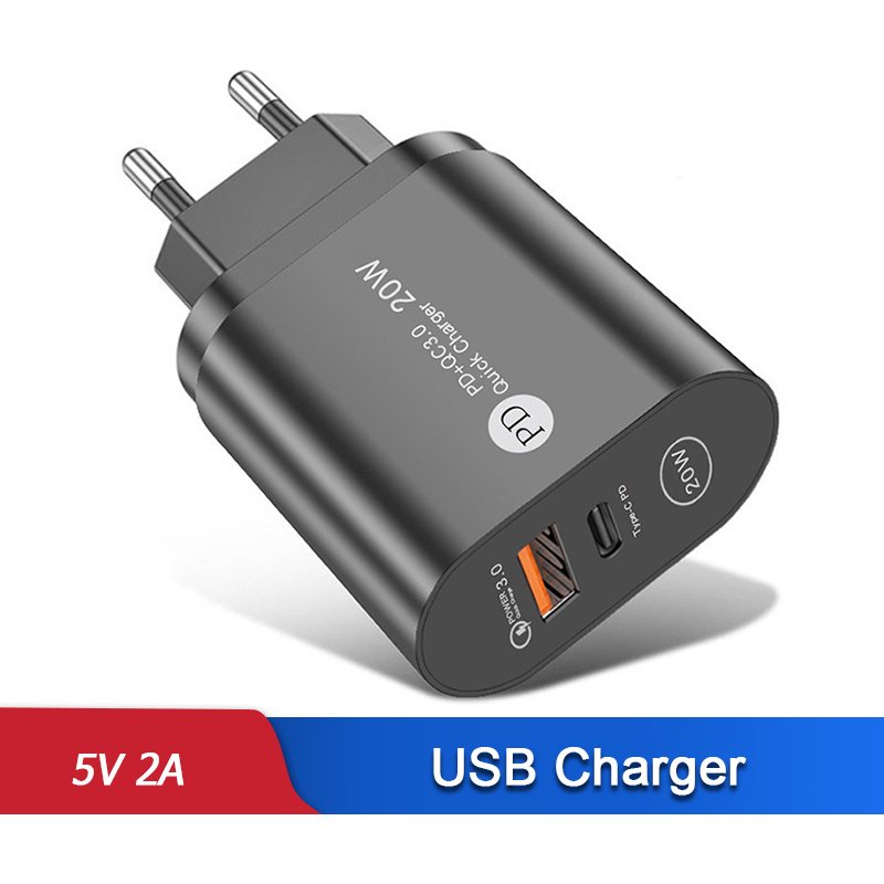 5V2A USB Charger PD Type C Quick Charge 3.0 EU US UK Plug Home Travel USB Wall Charger Adapter For iPhone iPad Huawei Xiaomi