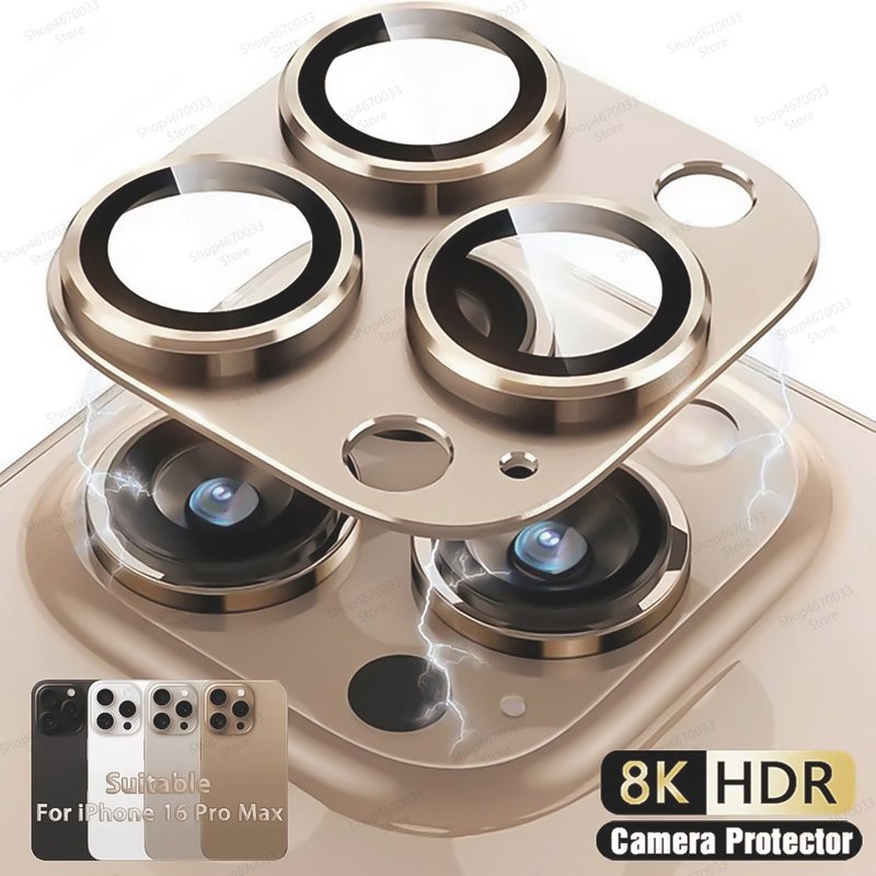 3D Camera Protection Cover Glass For IPhone 15 14 11 13 12 16 Pro Max Plus Mini Lens Metal Ring