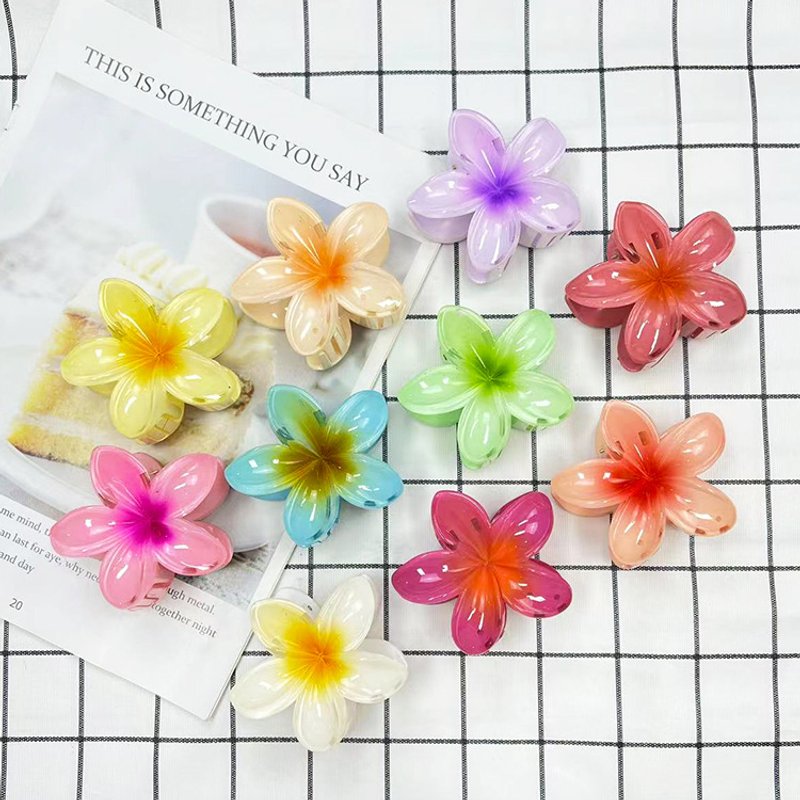 Egg Flower Claw Clip Gradient Candy Color Flower Fashion Holiday Hot Selling Back Head Spoon Pan Hair Shark Clip Hair Accessories