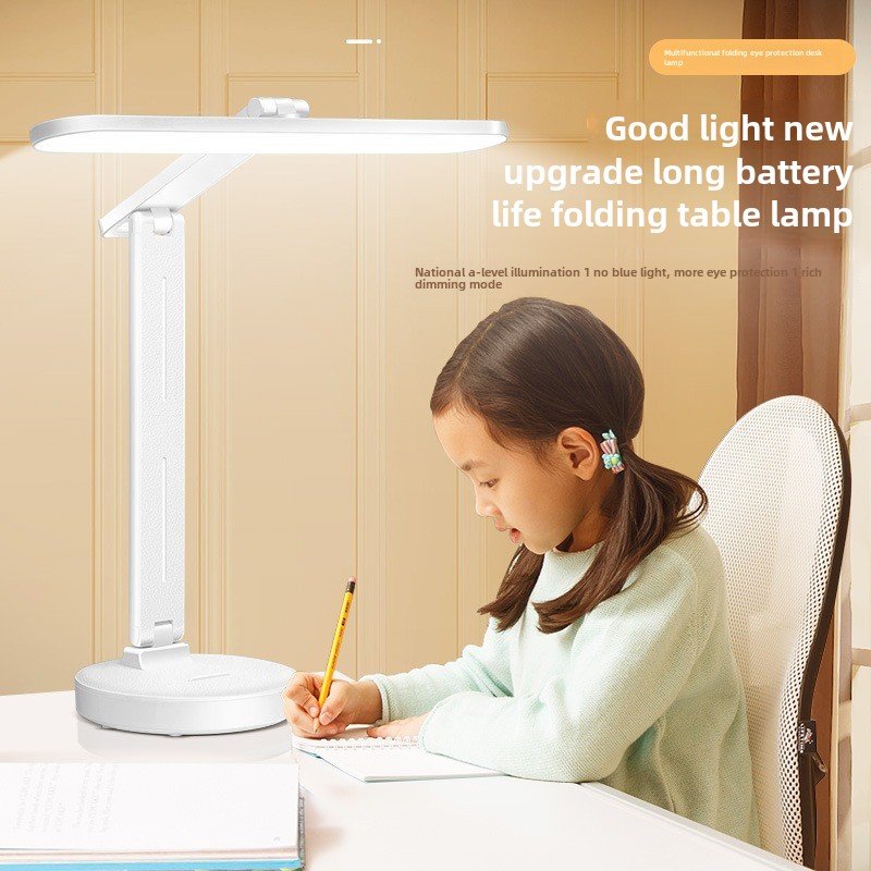 Student dormitory learning reading eye protection big head desk lamp touch control plug-in dual-purpose foldable bedside lamp