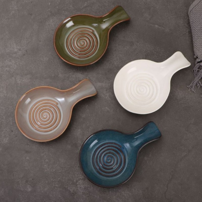 Ceramic Spoon Rest - Elegant Soup Spoon Holder For Dining Table Decorative Kitchenware (Set Of 2 White