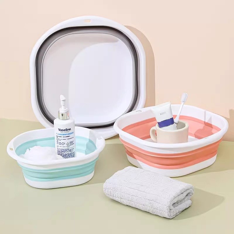 Foldable Wash Basin Portable, Collapsible For Baby Face Washing, Travel Laundry Dormitory Essential