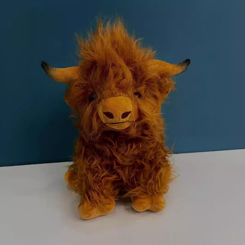 Cross border Highland Cow simulation Scottish Highland cattle plush toy children's doll long haired yak wholesale